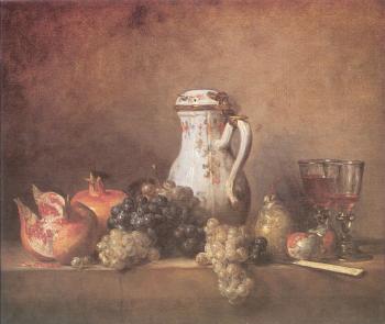 Jean Baptiste Simeon Chardin : Grapes and Pomegranates